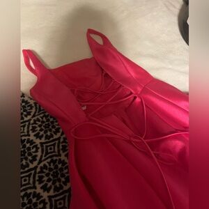 Hot pink ball room Sherri Hill prom dress